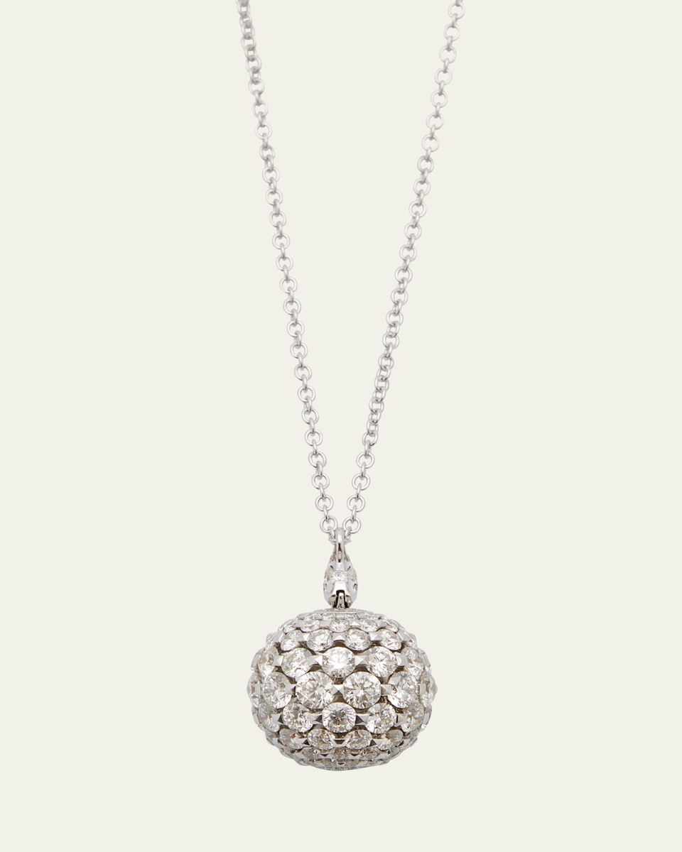 White Gold Sphere Pendant with Diamonds